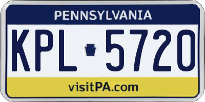 PA license plate KPL5720
