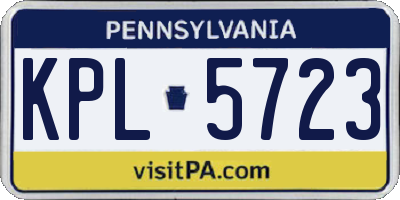 PA license plate KPL5723