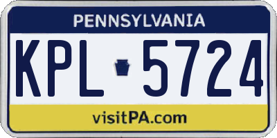 PA license plate KPL5724