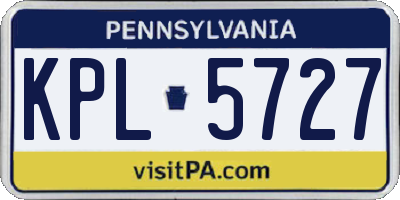 PA license plate KPL5727
