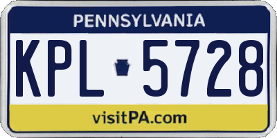 PA license plate KPL5728