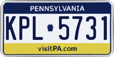 PA license plate KPL5731