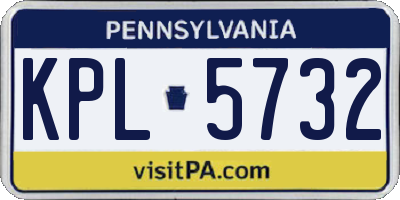 PA license plate KPL5732