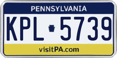 PA license plate KPL5739