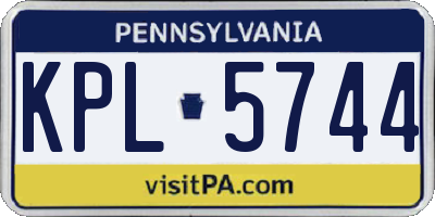 PA license plate KPL5744