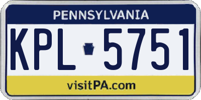PA license plate KPL5751