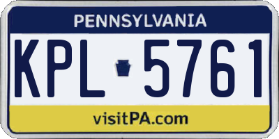 PA license plate KPL5761
