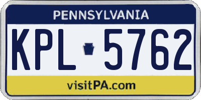 PA license plate KPL5762