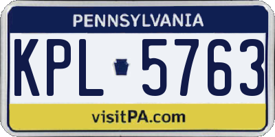 PA license plate KPL5763