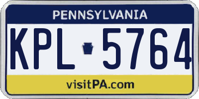 PA license plate KPL5764