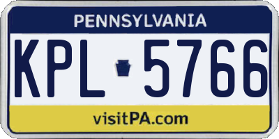 PA license plate KPL5766