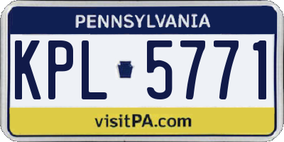 PA license plate KPL5771