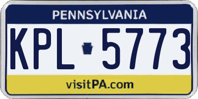 PA license plate KPL5773