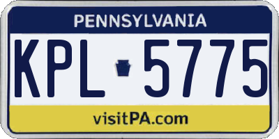 PA license plate KPL5775