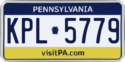 PA license plate KPL5779