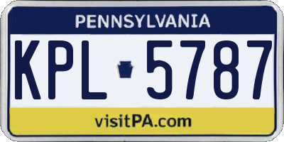 PA license plate KPL5787