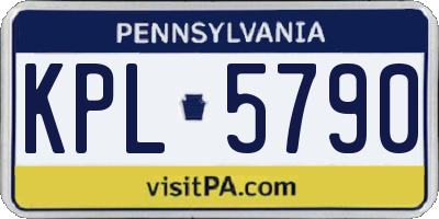 PA license plate KPL5790