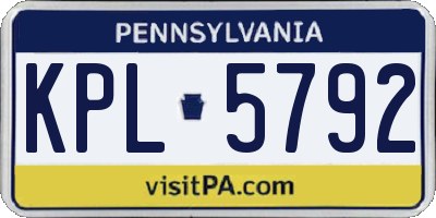 PA license plate KPL5792