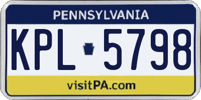 PA license plate KPL5798