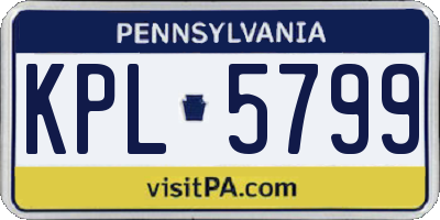 PA license plate KPL5799