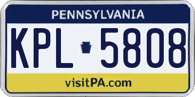 PA license plate KPL5808