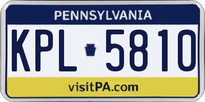PA license plate KPL5810