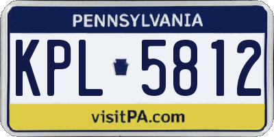 PA license plate KPL5812