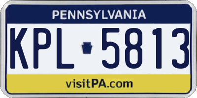 PA license plate KPL5813