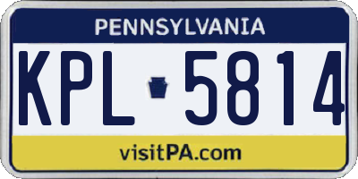PA license plate KPL5814