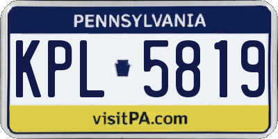 PA license plate KPL5819