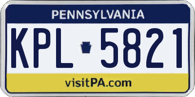 PA license plate KPL5821