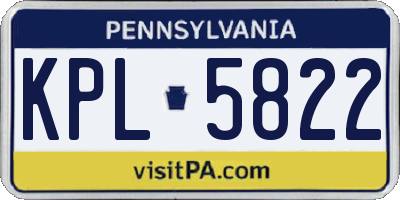 PA license plate KPL5822
