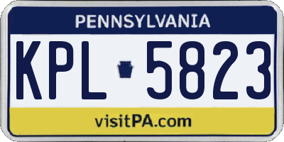 PA license plate KPL5823