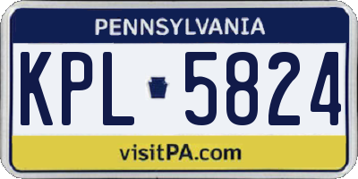 PA license plate KPL5824