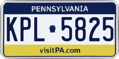 PA license plate KPL5825