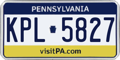 PA license plate KPL5827