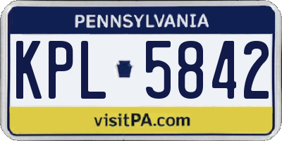 PA license plate KPL5842