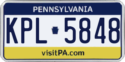 PA license plate KPL5848