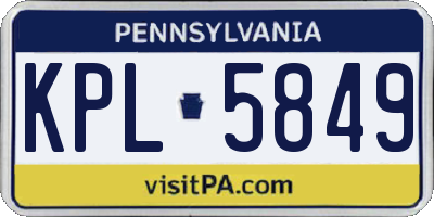 PA license plate KPL5849