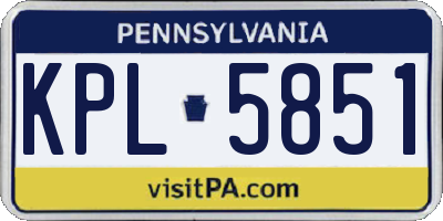 PA license plate KPL5851