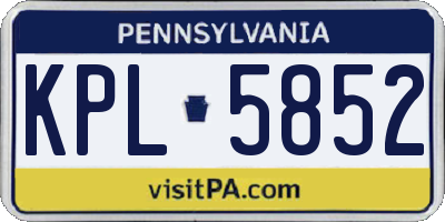 PA license plate KPL5852