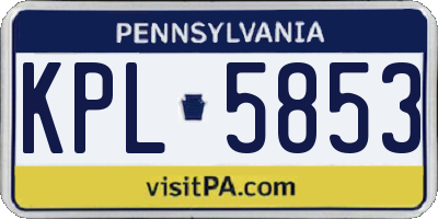 PA license plate KPL5853