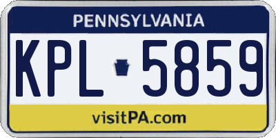 PA license plate KPL5859