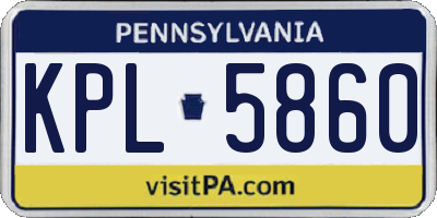 PA license plate KPL5860