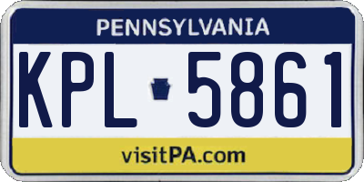 PA license plate KPL5861