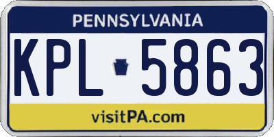 PA license plate KPL5863
