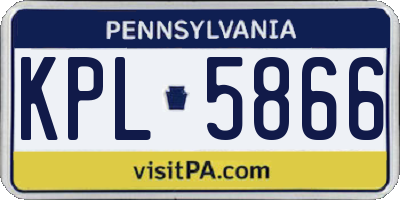 PA license plate KPL5866