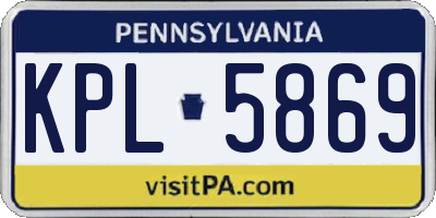 PA license plate KPL5869