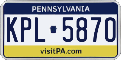 PA license plate KPL5870