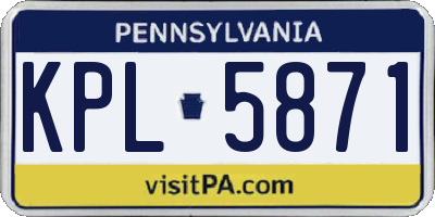 PA license plate KPL5871
